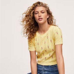 Mango short sleeve, floral knit